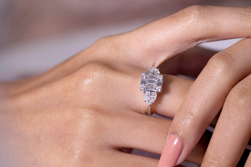 Three Stone Engagement Ring Dallas TX - Mariloff Diamonds