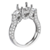 18K Gold Three-Stone Round Diamond Milgrain Engagement Ring Mounting Engagement Rings 16