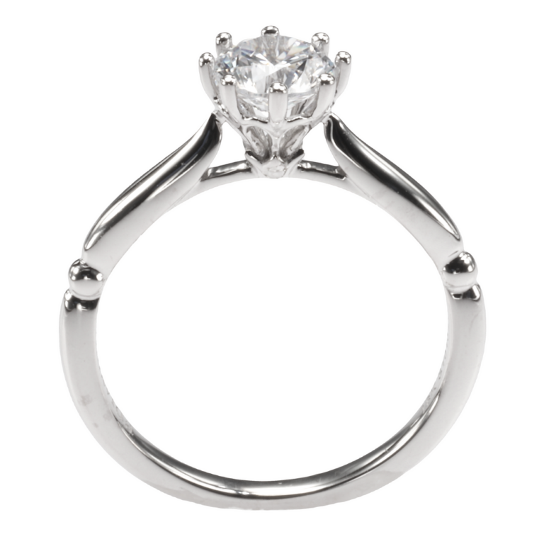 18K Gold 6-Prong Cathedral Tapered Solitaire Engagement Ring Mounting Engagement Rings 5