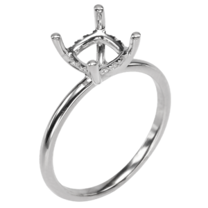 14K Gold Hidden-Halo Basket 1.5MM Solitaire Engagement Ring Mounting Engagement Rings 7