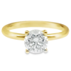 14K Yellow Gold 4-Prong Basket 2MM Round Brilliant Diamond Solitaire Engagement Ring -Dallas TX