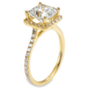 18K Gold Halo Open-Gallery Cathedral Diamond Engagement Ring Mounting Engagement Rings 13