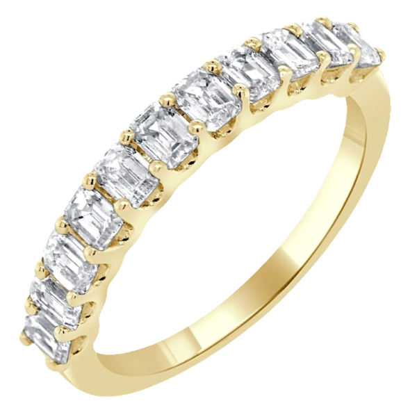 14K Yellow Gold 1.20ctw Emerald Cut Diamond Wedding Band - Dallas TX | Mariloff Diamonds