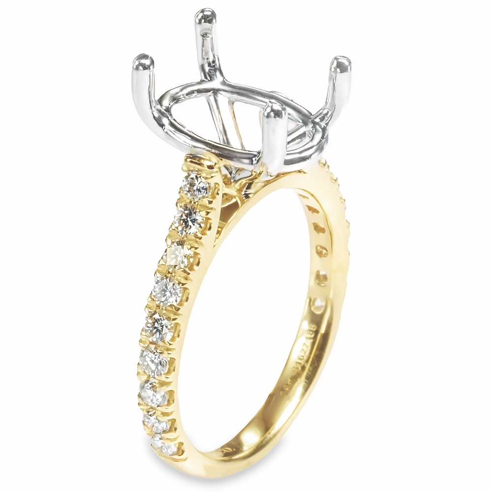 Modern Two Tone Accented Oval Engagement Ring Dallas TX