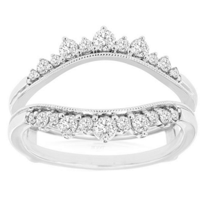 14K Gold Vintage Milgrain Diamond Wedding Ring Guard