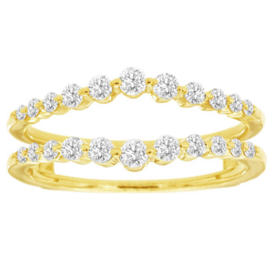 14K Gold Single-Shared Prong Diamond Wedding Ring Guard
