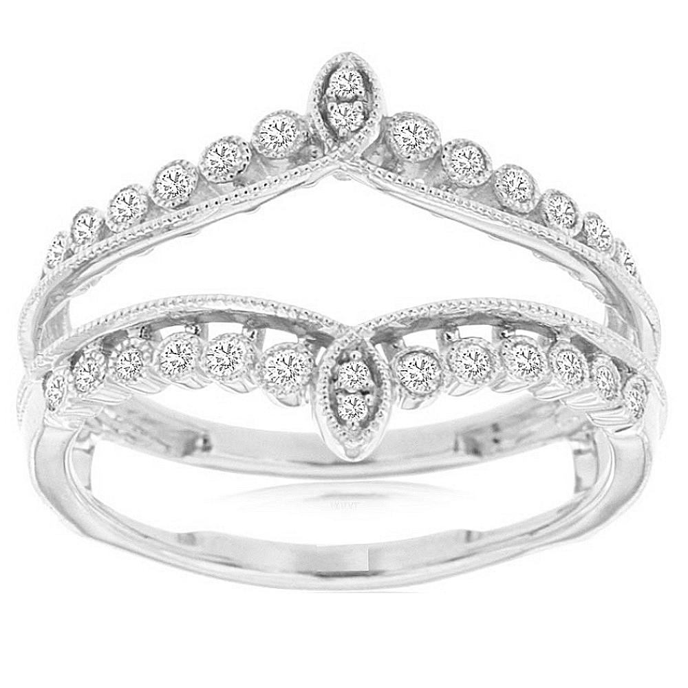 14K Gold Vintage-Inspired Diamond Wedding Ring Guard