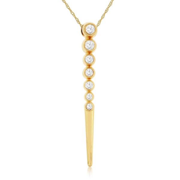 14K Gold Bezel Set Diamond Pendant Necklace | Dallas TX | Mariloff