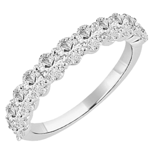 14K White Gold 1.50ctw Oval Brilliant Diamond Wedding Band - Dallas TX