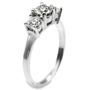 14K Gold Three-Stone Basket Classic Diamond Engagement Ring Mounting