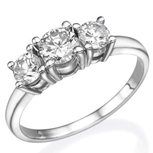 14K Gold Three Stone Diamond Engagement Ring Mounting | Dallas TX | Mariloff Diamonds