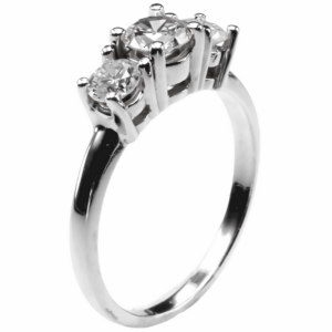 14K Gold Three-Stone Basket Classic Diamond Engagement Ring Mounting