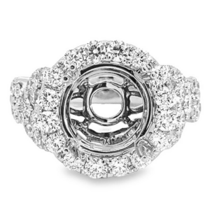 18K Gold Halo Double-Prong Twist Diamond Engagement Ring Mounting Engagement Rings 8