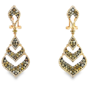 14K Gold Black-Rhodium Diamond Chandelier Earrings