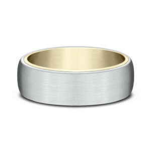 14K Gold Two-Tone 6.5MM Satin Finish Men's Wedding Band - Dallas TX - Mariloff