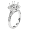 18K Gold Halo Double-Prong Diamond Engagement Ring Mounting - Dallas TX - Mariloff Diamonds