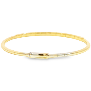 14K Gold Flexible Two-Row Diamond Bangle Bracelet