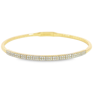 14K Gold Flexible Two-Row Diamond Bangle Bracelet