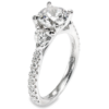 18K Gold Three-Stone Heart Diamond Accented Engagement Ring Mounting Engagement Rings 15