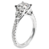 18K Gold Three-Stone Heart Diamond Accented Engagement Ring Mounting Engagement Rings 13