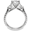 18K Gold Three-Stone Heart Diamond Accented Engagement Ring Mounting Engagement Rings 16