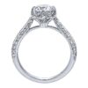 18K Gold Knife-Edge Milgrain Diamond Engagement Ring Mounting Classic 12