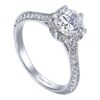 18K Gold Knife-Edge Milgrain Diamond Engagement Ring Mounting Classic 11