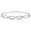 18K Gold Diamond Accented Infinity Bangle Bracelet - Image 3