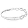 18K Gold Diamond Accented Infinity Bangle Bracelet - Image 5