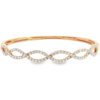 18K Gold Diamond Accented Infinity Bangle Bracelet - Image 4