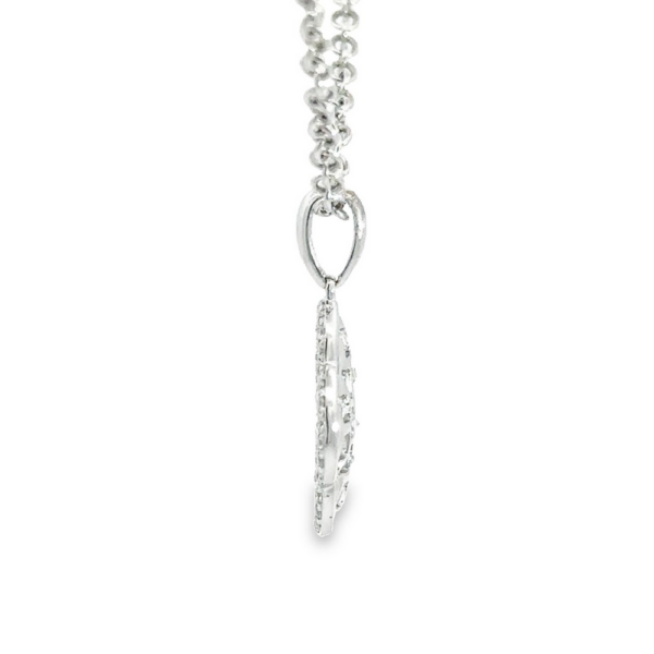 18K Gold Asscher and Round Diamond Clover Pendant - Image 3