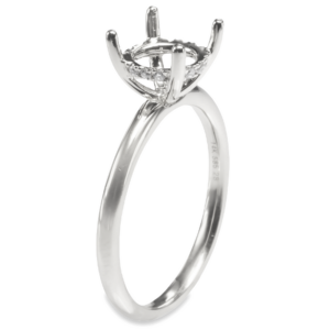 14K Gold Hidden-Halo Basket 2MM Solitaire Engagement Ring Mounting Engagement Rings 12