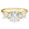 14K Yellow Gold Three-Stone Round Brilliant Diamond Engagement Ring - Dallas TX