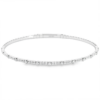 14K White Gold Flexible Bangle with .20ctw Diamonds Size 6.5 Bracelets 16