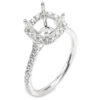 18K White Gold Halo Open-Gallery Cathedral Diamond Engagement Ring Mounting - Mariloff Diamonds