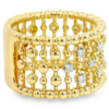 14K Gold Bead Negative Space Diamond Fashion Ring - Image 4