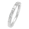 14K White Gold Milgrain Baguette and Round Diamond Wedding Band - Dallas TX