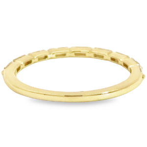 14K Gold Dainty East-West Baguette Diamond Wedding Band Stackable 6