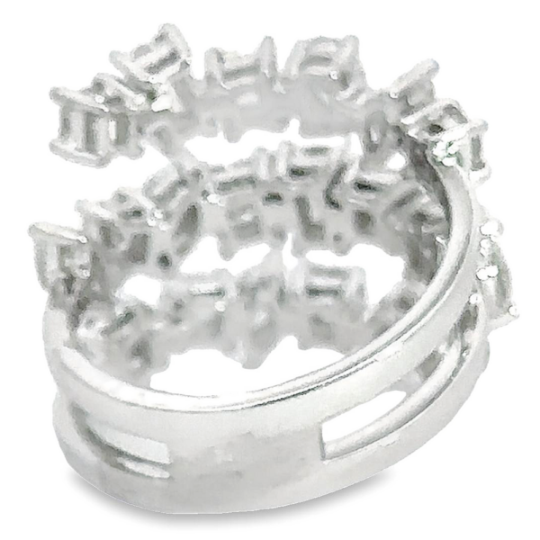 18K Gold Three-Row Multi-Shape Diamond Fashion Ring - Image 2