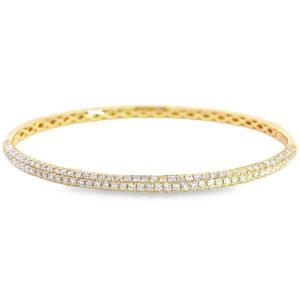 18K Gold Classic Pave Diamond Rounded Fashion Bangle