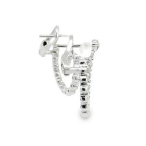 14K White Gold Front Facing Hoop Earrings with 2.40ctw Diamonds 1/2″ Earrings 8