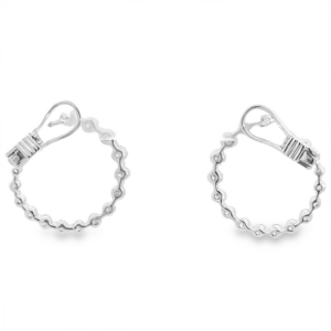 14K White Gold Front Facing Hoop Earrings with 2.40ctw Diamonds 1/2″ Earrings 9