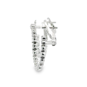 14K White Gold Front Facing Hoop Earrings with 2.40ctw Diamonds 1/2″ Earrings 10