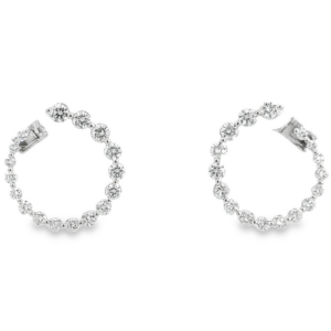 14K Gold Graduated Diamond Open-Circle Fashion Earrings - Dallas TX