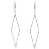 18K Gold Geometric Diamond Accented Fashion Earrings - Image 4