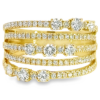 18K Yellow Gold Five-Row Ring with 1.06ctw Diamonds Size 6.5 Fine Jewelry 13