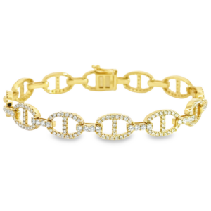 18K Gold 2.75ctw Diamond Accented Mariner Link Bracelet
