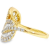 14K Yellow Gold Double Leaf Ring with 1.11ctw Baguette & Round Diamonds Size 6.5 Fine Jewelry 20
