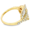14K Yellow Gold Double Leaf Ring with 1.11ctw Baguette & Round Diamonds Size 6.5 Fine Jewelry 18