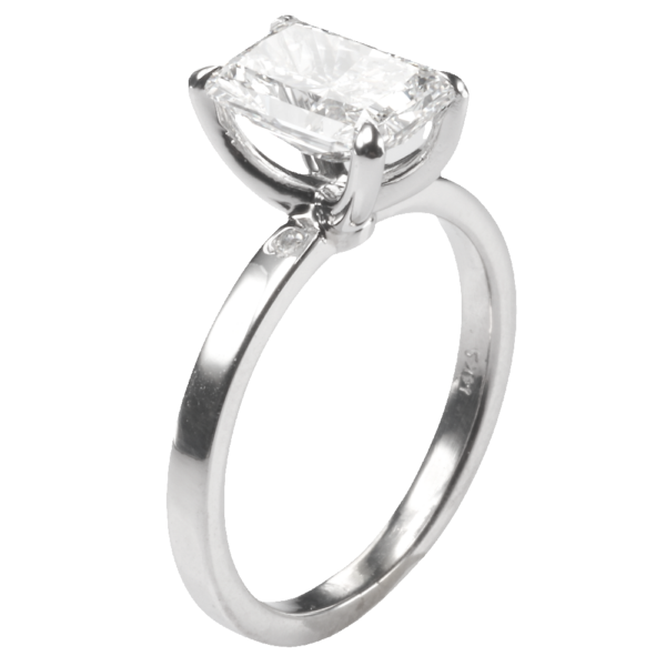 14K Gold 4-Prong Open-Basket Flat 2MM Solitaire Engagement Ring Mounting